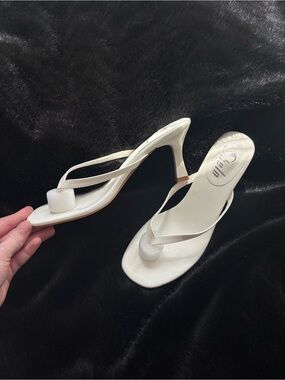 White Kitten Heel Sandals 🤍 Size 8